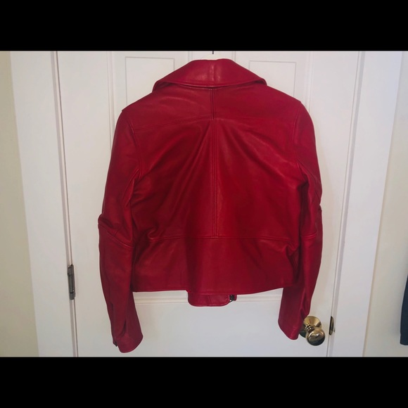 JNBY red cow leather jacket M - Picture 6 of 9